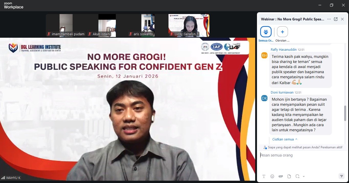 DGL Learning Institute Dorong Gen Z Menguasai Public Speaking dengan Webinar Inspiratif